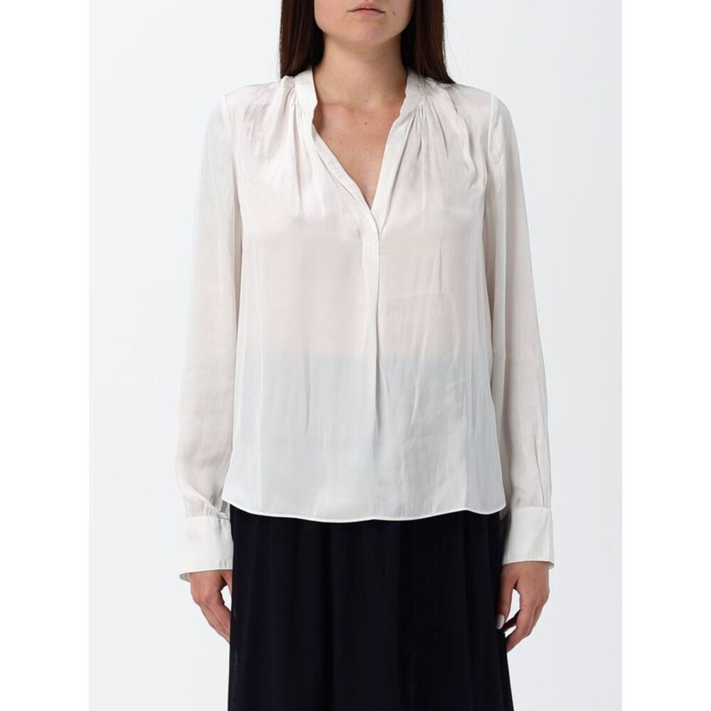 Ea7 Women Ea7 V-Neck Long-Sleeve Blouse In Viscose Blend With Straight Hem